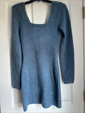 Zara new with tags Cozy Blue Long-Sleeve Sweater Dress
